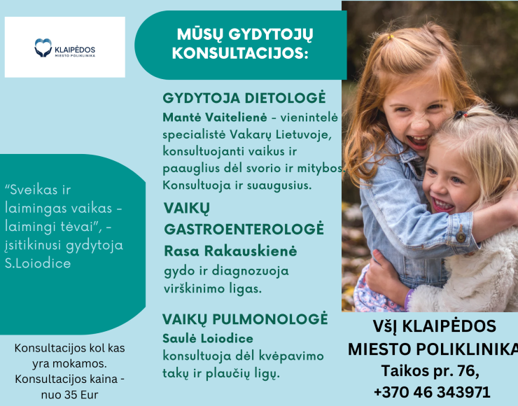 Vaikams - gydytojų specialistų konsultacijos