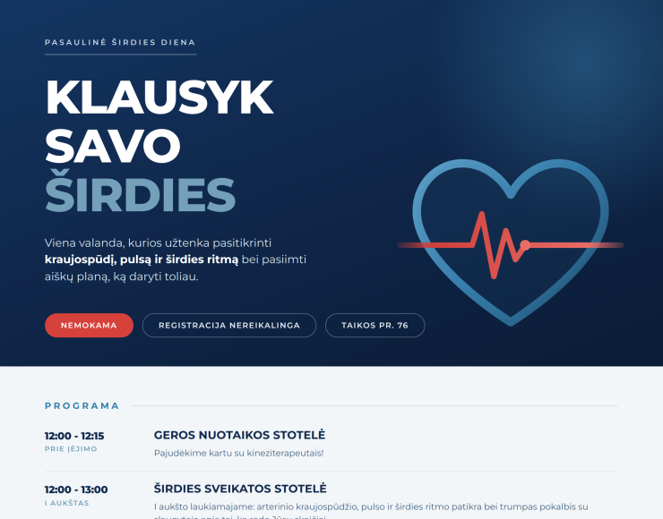 Kviečiame kartu paminėti Pasaulinę širdies dieną